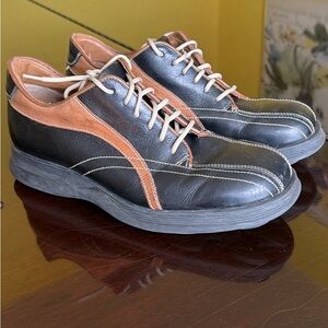 Wild Pair Men’s Leather Black/Brown Shoes Made in Italy, Size 10